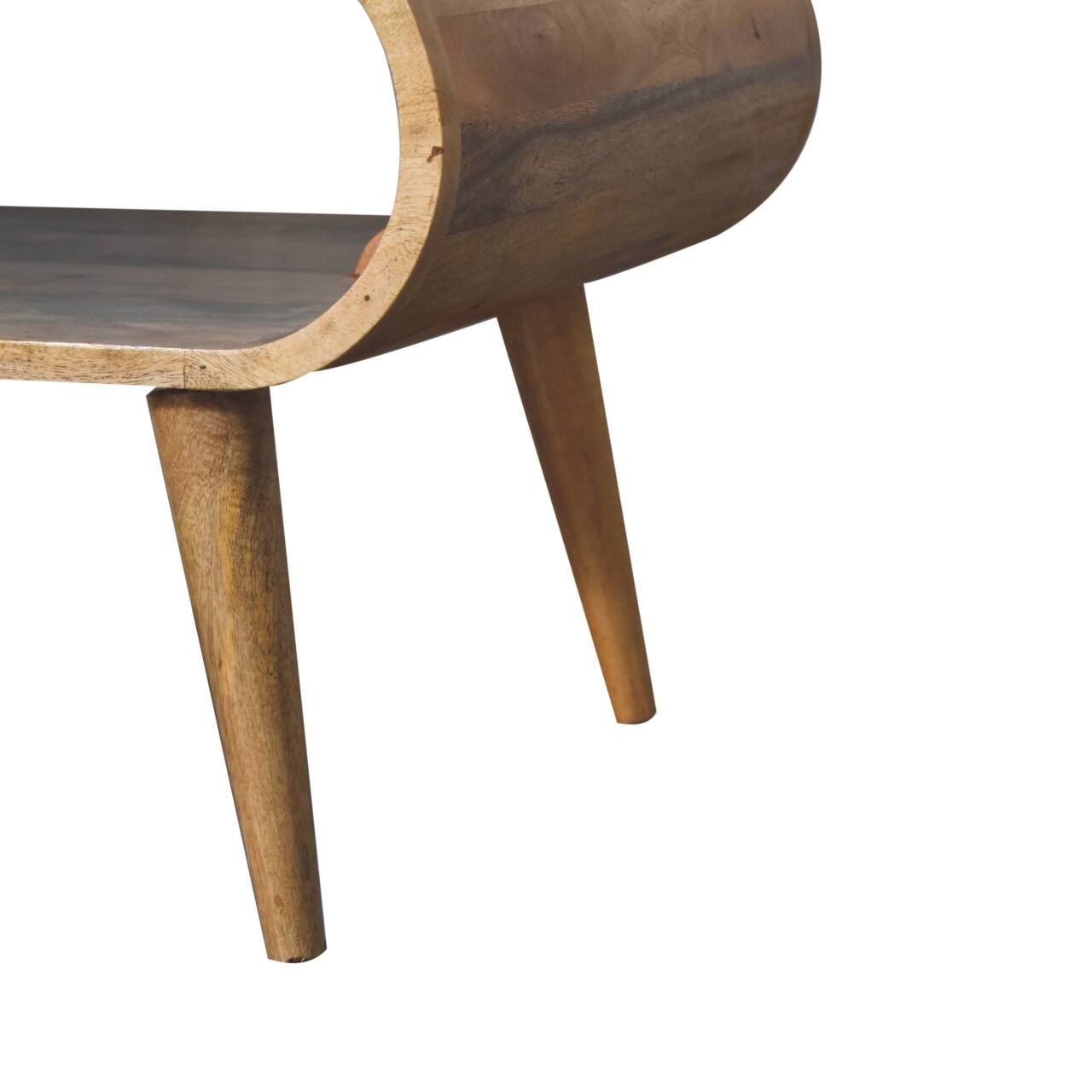 Alt View 4. Artisan Furniture - Artisan Furniture Solid Wood Open Oak-ish Coffee Table, Open Storage, Light Brown - Brown.
