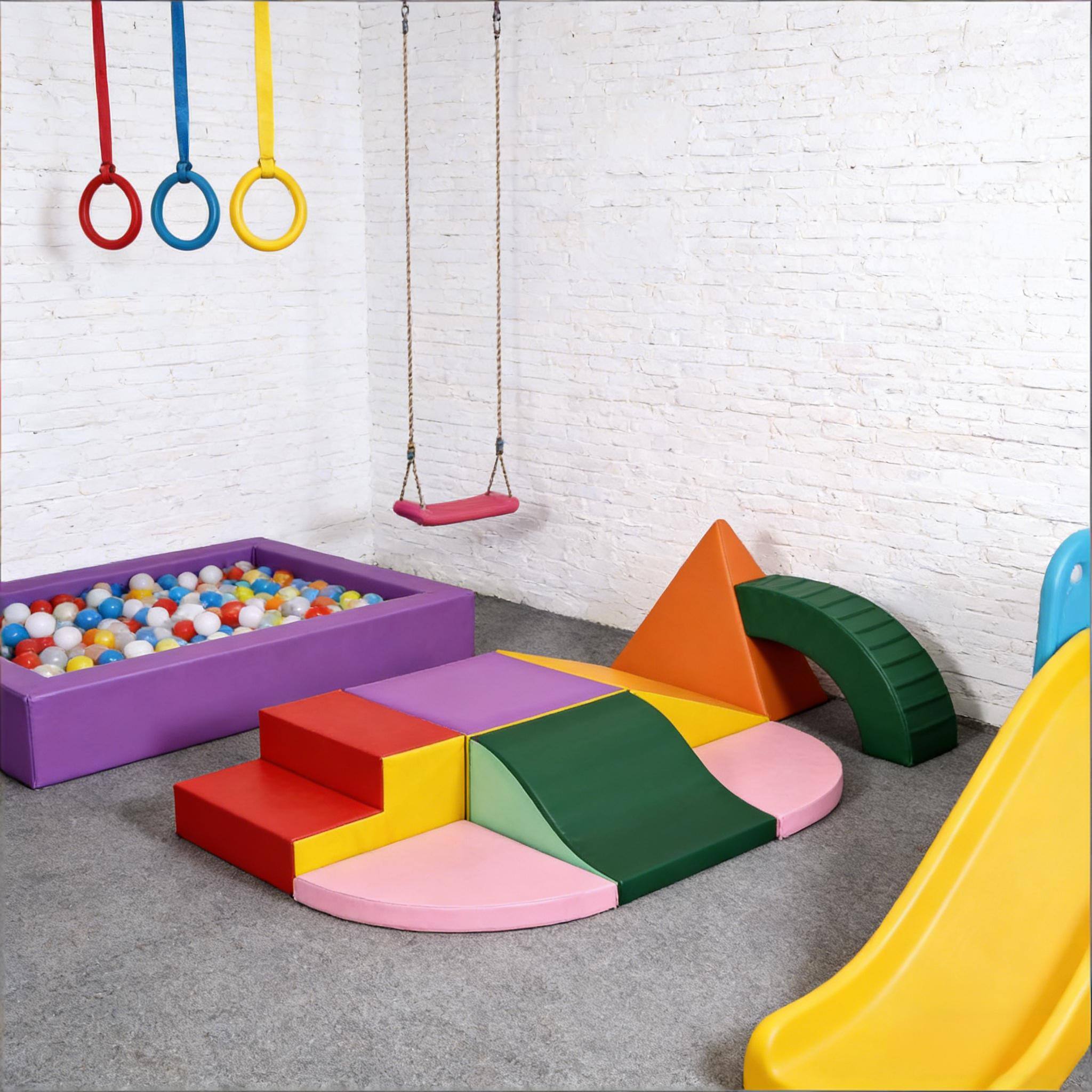 Alt View 1. Siljoy - 6-Piece Toddler Foam Climbing Blocks, Stackable Soft Play Set, Touch Fasteners, 132lb Load, Ages 12-36 Months - Multicolor.