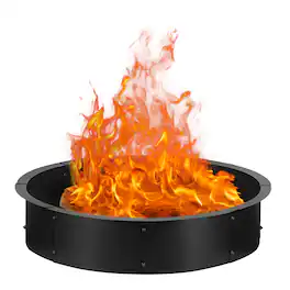 Oumilen - 36" Round Fire Pit Ring, Heavy-Duty Steel Above-Ground Fire Pit Liner