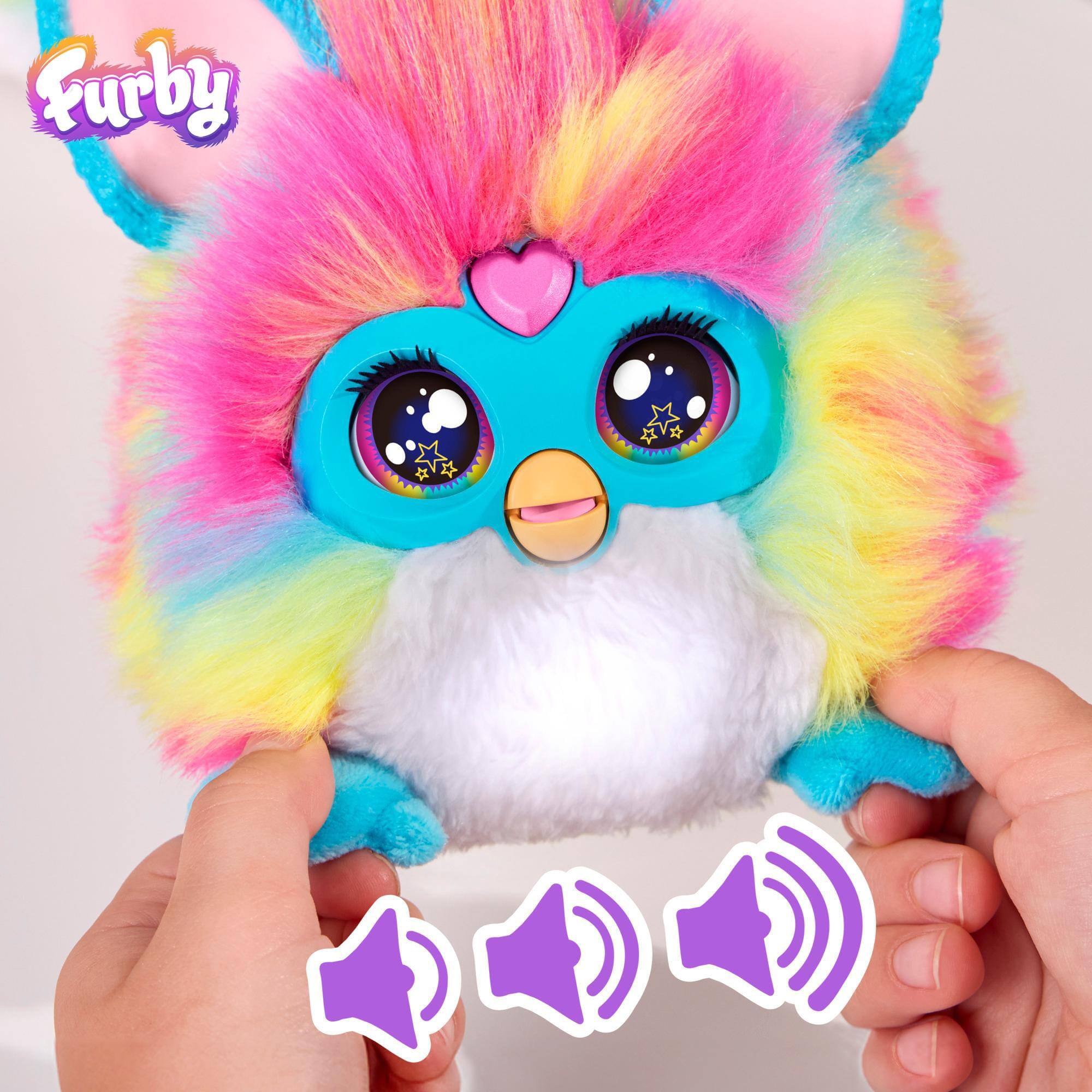Alt View 3. Hasbro - Furby DJ 32-Inch Interactive Rainbow Plush | With Music, Lights, Motion, & Games - Multi-Colored.