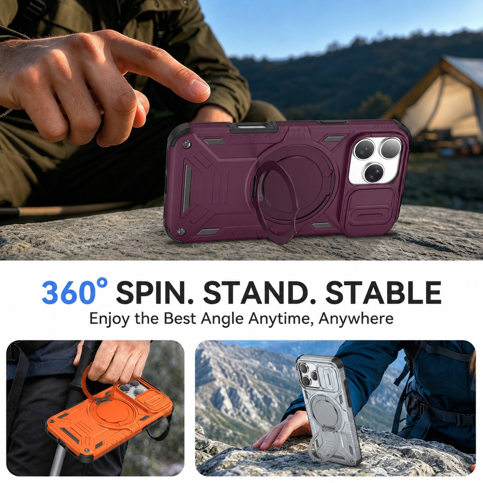 360° SPIN. STAND. STABLE  
Enjoy the Best Angle Anytime, Anywhere