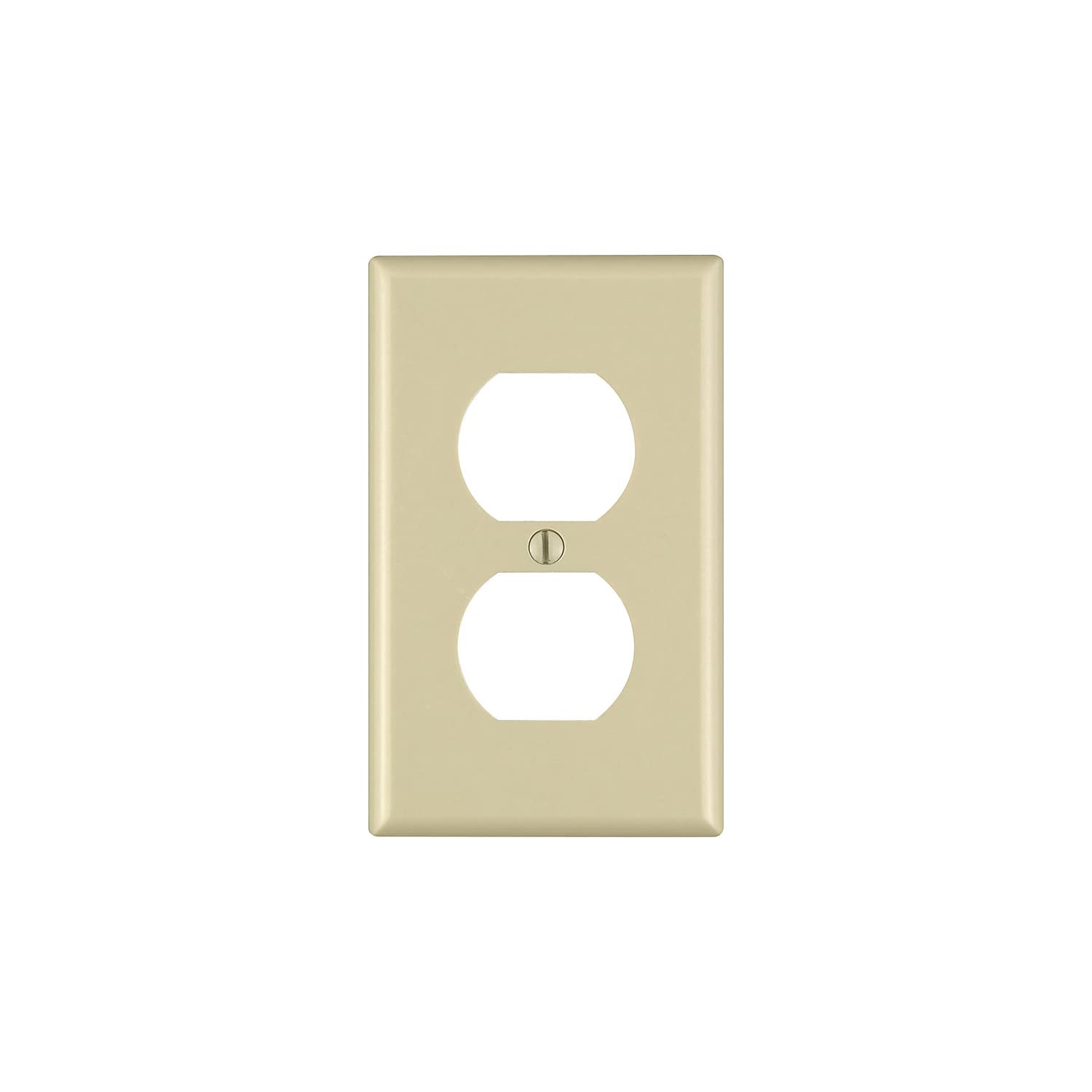 Front. Leviton - Leviton Ivory 1 gang Thermoset Plastic Duplex Wall Plate 10 pk - Ivory.