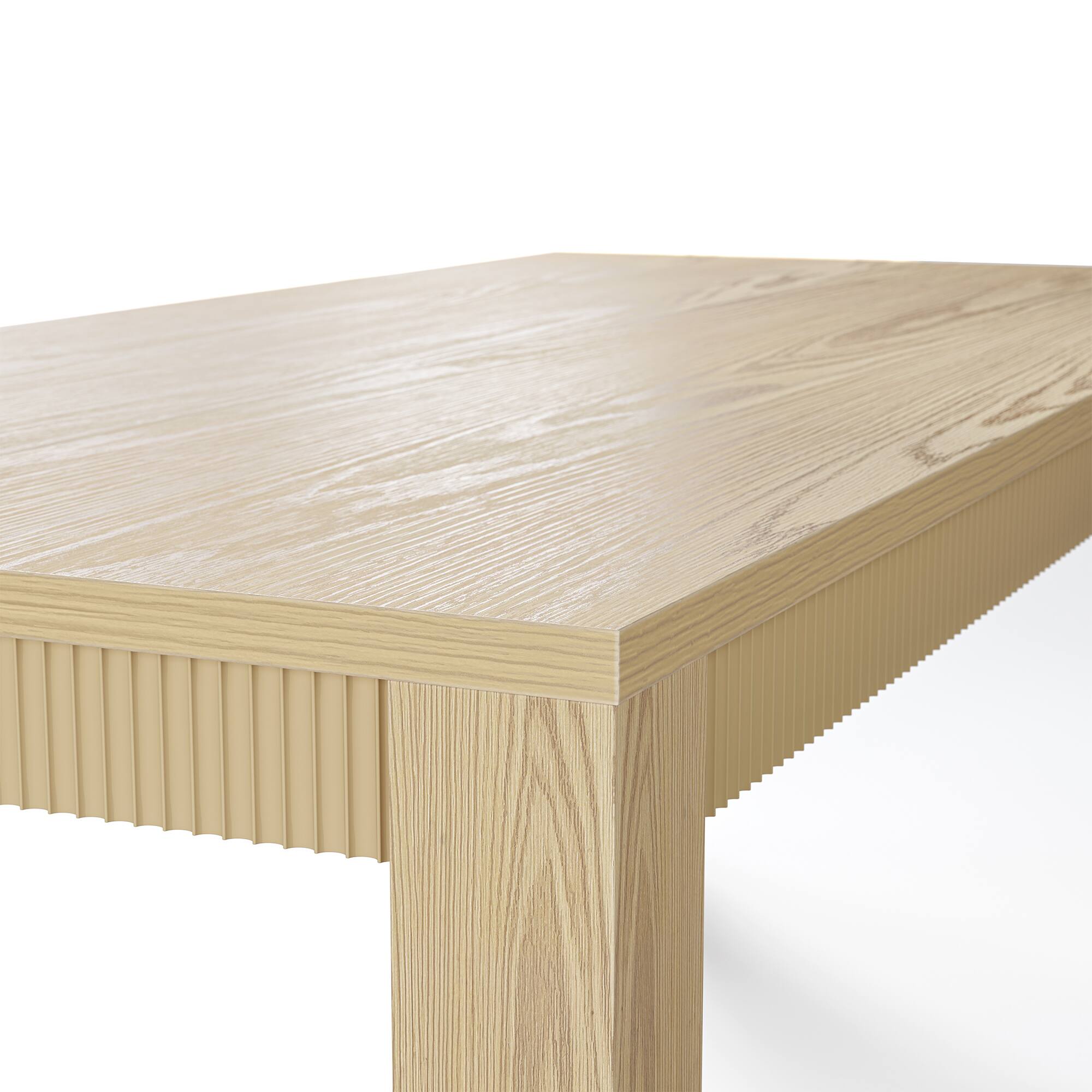 Alt View 6. Homsee - 83.8" Solid Wood Desk – Natural Oak Finish, Large Farmhouse Table for Home Office, Dining, Study, 330LBS Capacity - Wooden.