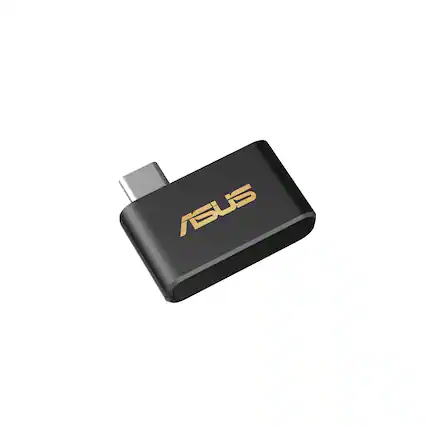 Front. ASUS - USB-BE93 Mini Tri-Band Wi-Fi 7 Nano USB-C Network Adapter - Black.