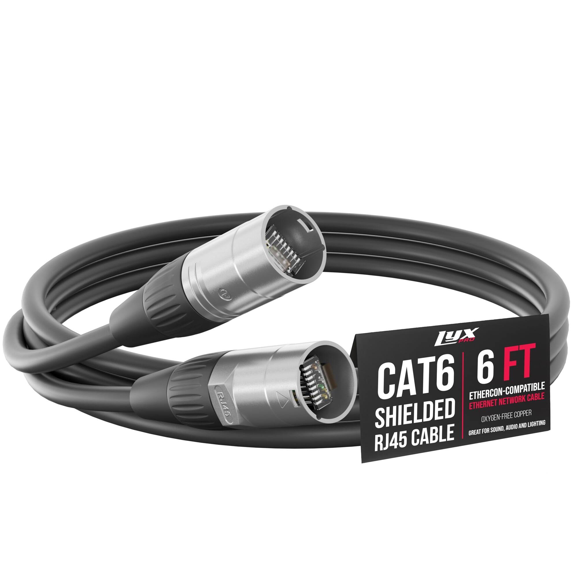 L 5 Ra46 K yX PO CAT6 6 FT ETHERCON-COMPATIBLE NETWORK CABLE ETHERNET SHIELDED OXYGEN-FREE COPPER AND LIGATING HEAT FOR RJ45 CABLE