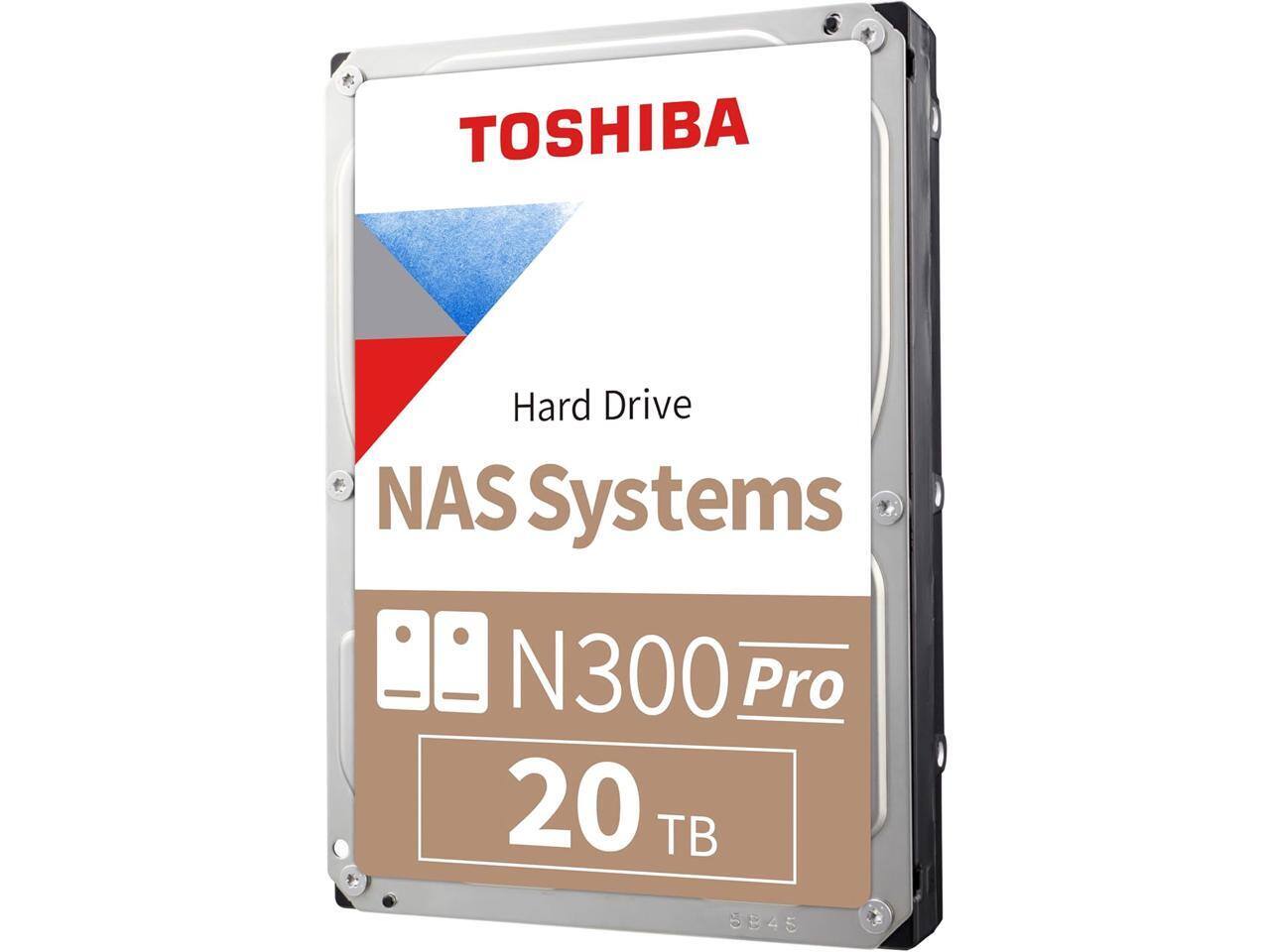 Toshiba - N300 Pro 20TB NAS 3.5-Inch Internal Hard Drive - CMR SATA 6 Gb/s 7200 RPM 512 MB Cache - HDWG62AUZSVB