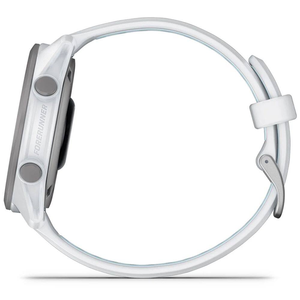 Alt View 4. Garmin - Forerunner 170 Music GPS Smartwatch 43 mm Fiber-Reinforced polymer + Charging Dock & Extra Cable Bundle - Whitestone/Cloud Blue.