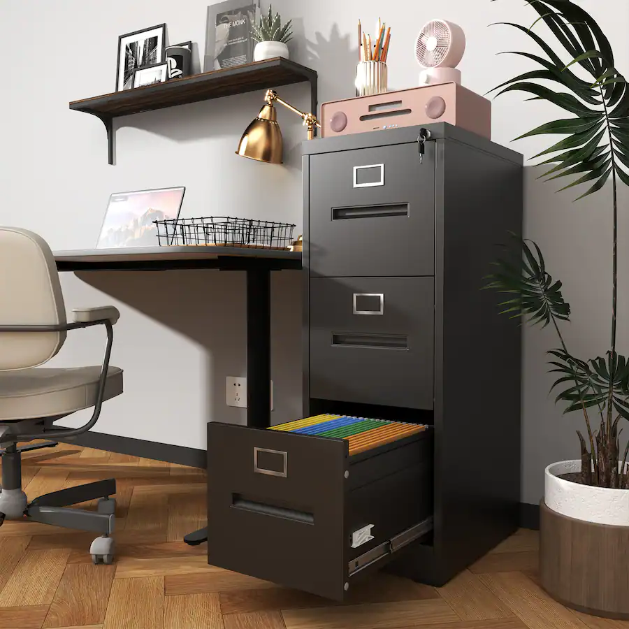 GOODSILO Heavy Duty Three Drawer File Storage Cabinet with Security ...
