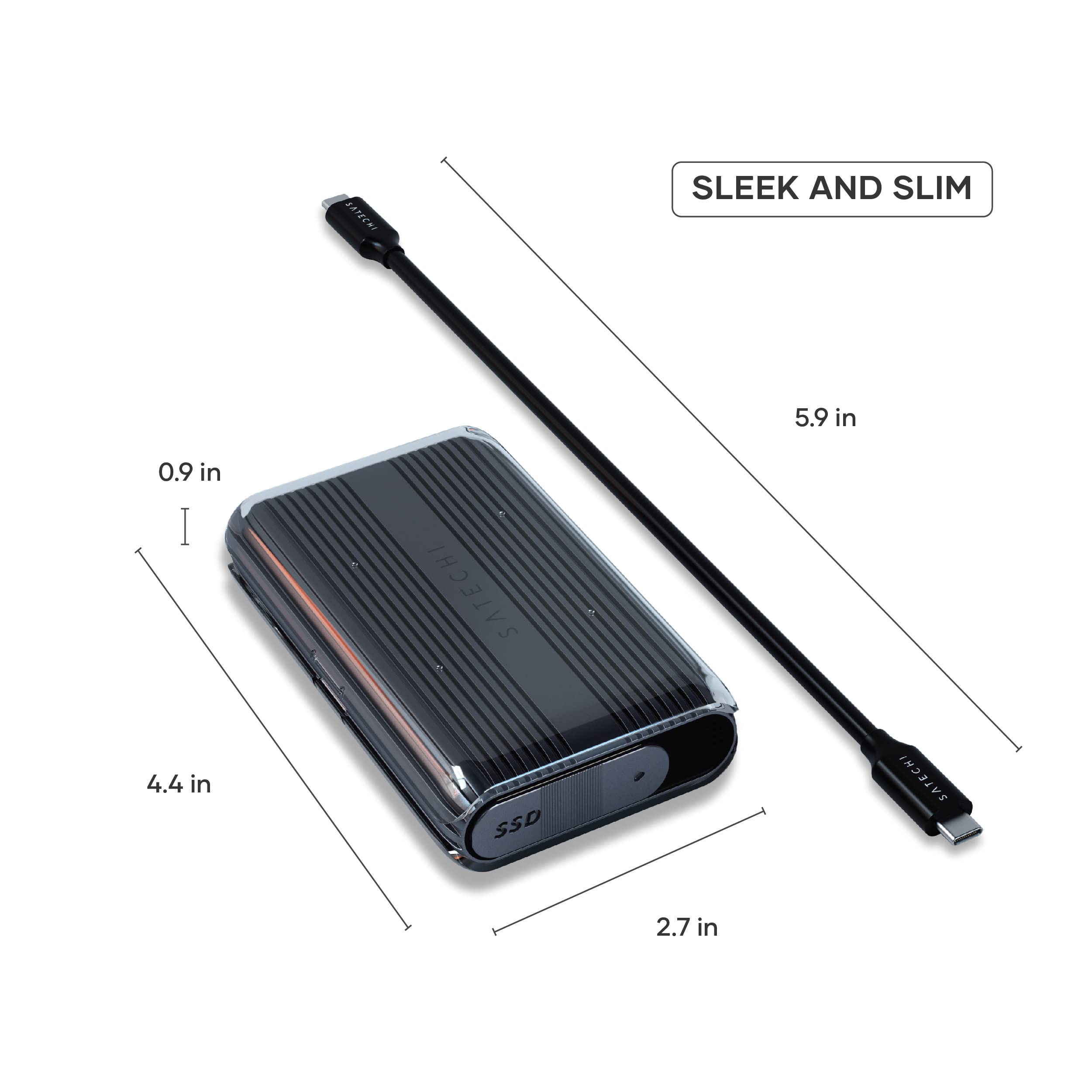 SLEEK AND SLIM  
5.9 in  
0.9 in  
4.4 in  
2.7 in