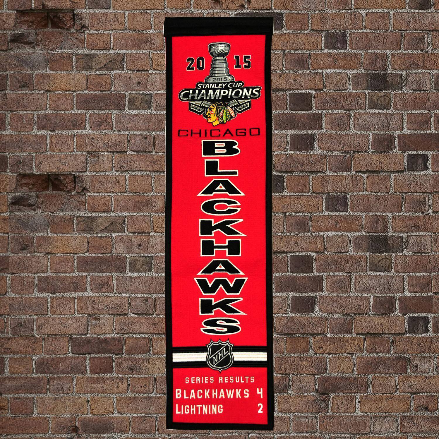 2015  
STANLEY CUP CHAMPIONS  
CHICAGO BLACKHAWKS  

SERIES RESULTS  
BLACKHAWKS 4  
LIGHTNING 2