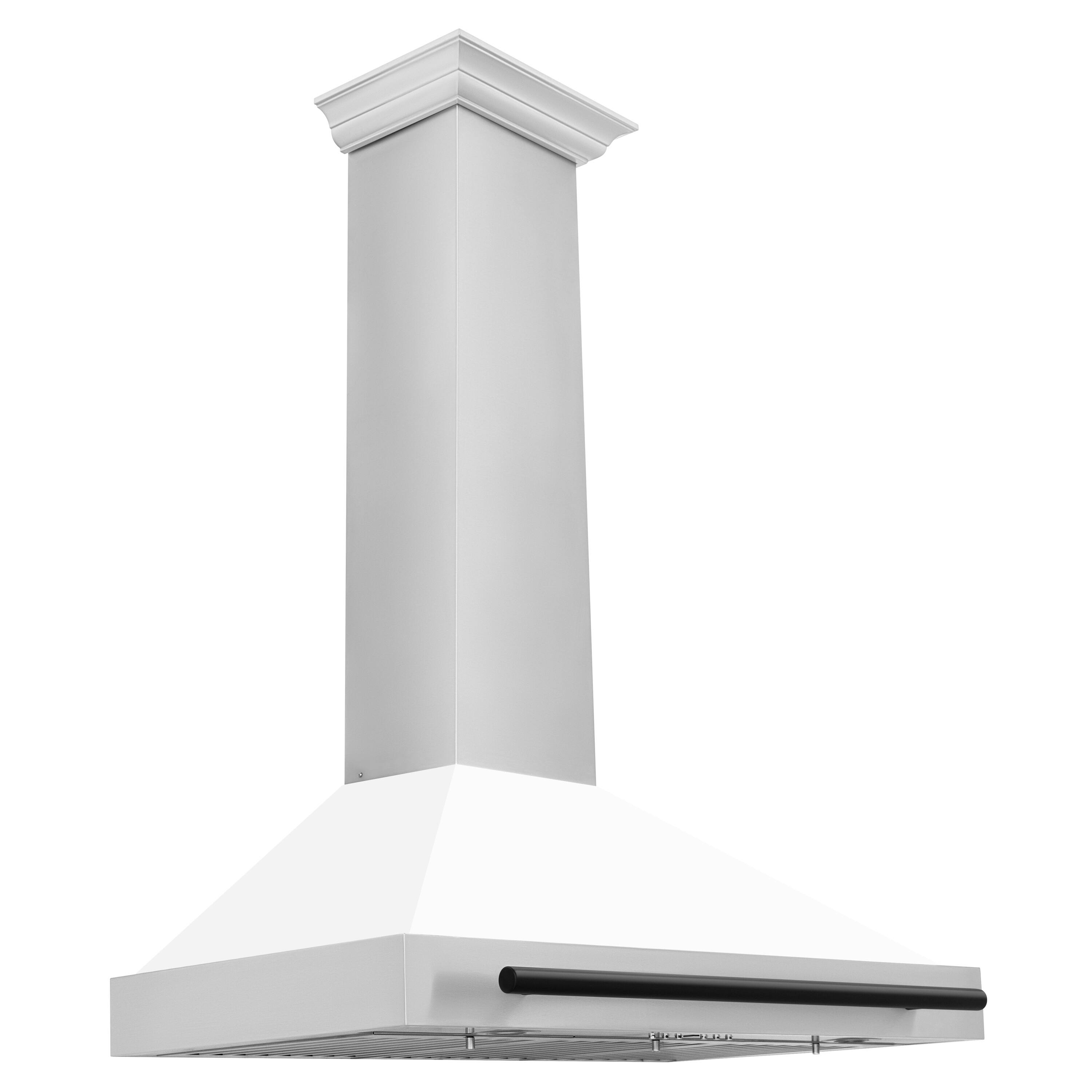 Back. ZLINE - ZLINE 36 in.Autograph Edition Convertible Stainless Steel Range Hood with White Matte Shell and Matte Black Accents - White Matte.