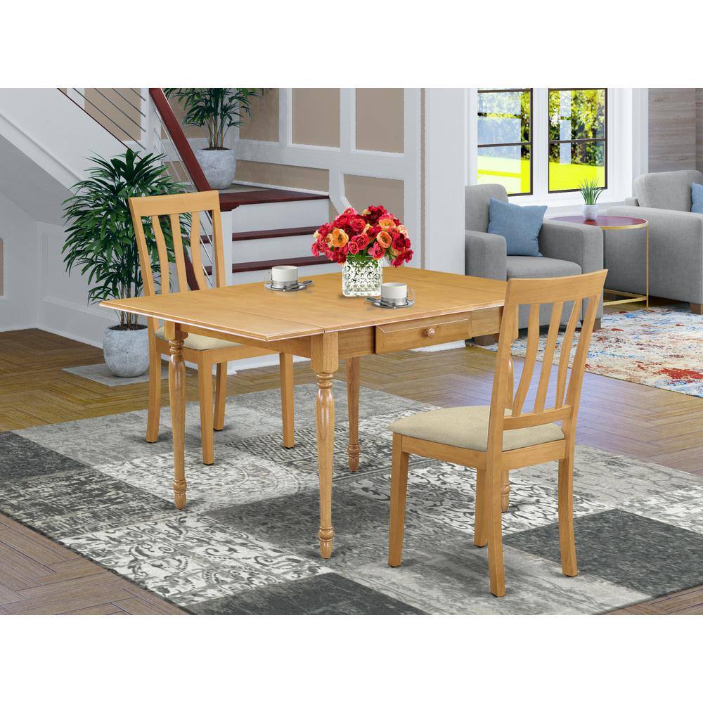 Angle. East West Furniture - Dining Room Set Oak - Brown.