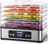 OSTBA - Food Dehydrator, 5 Stainless Steel Trays, 400W Powerful Drying - Silver