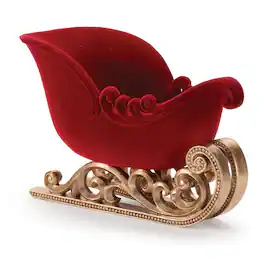 BreeBe - Sleigh 13"L x 8"H - Red, Gold