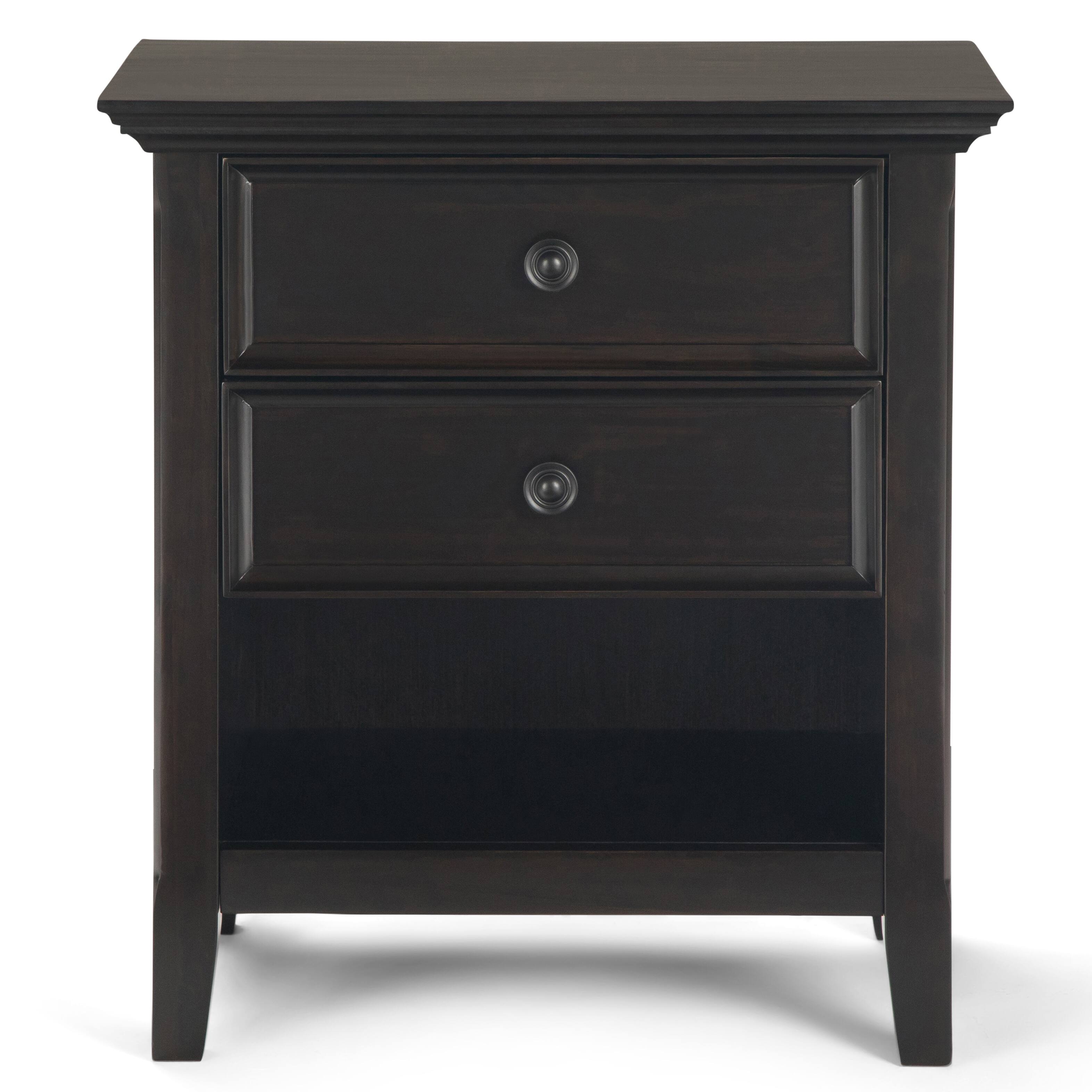 Angle. Simpli Home - Amherst 24 inch Bedside Table (Set of 2) - Hickory Brown.