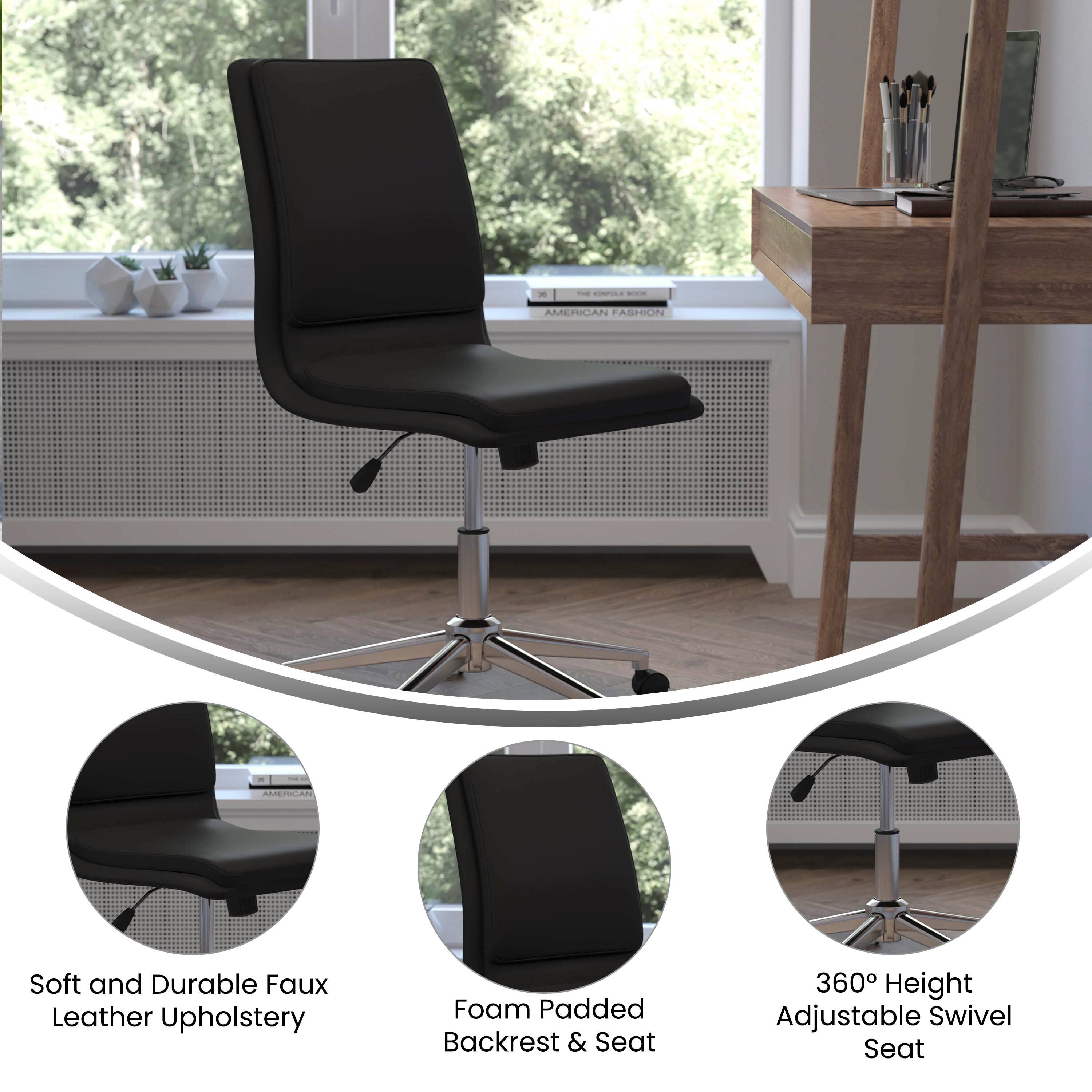 - AMERICAN FASHION Soft and Durable Faux Leather Upholstery Foam Padded Backrest & Seat 360° Height Adjustable Swivel Seat