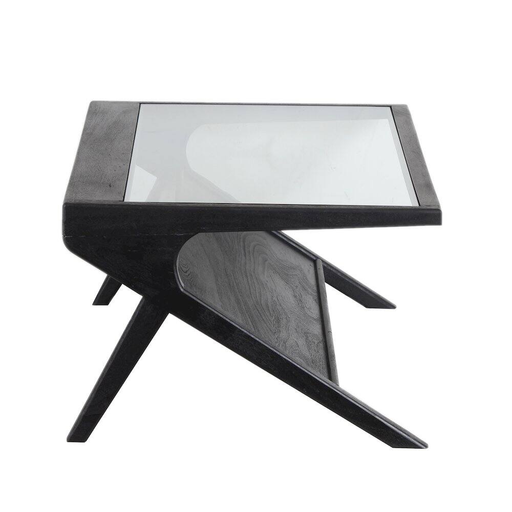 Left. Porter Designs - Canberra Solid Mango Wood Coffee Table - Black.