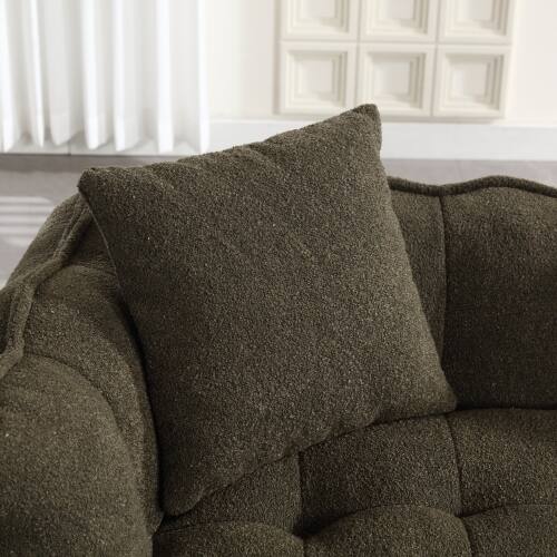 Alt View 10. GOODSILO - Premium Two-Person Square Recliner Sofa with High Resilience Foam Core for Ultimate Comfort and Relaxation - Olive Green.