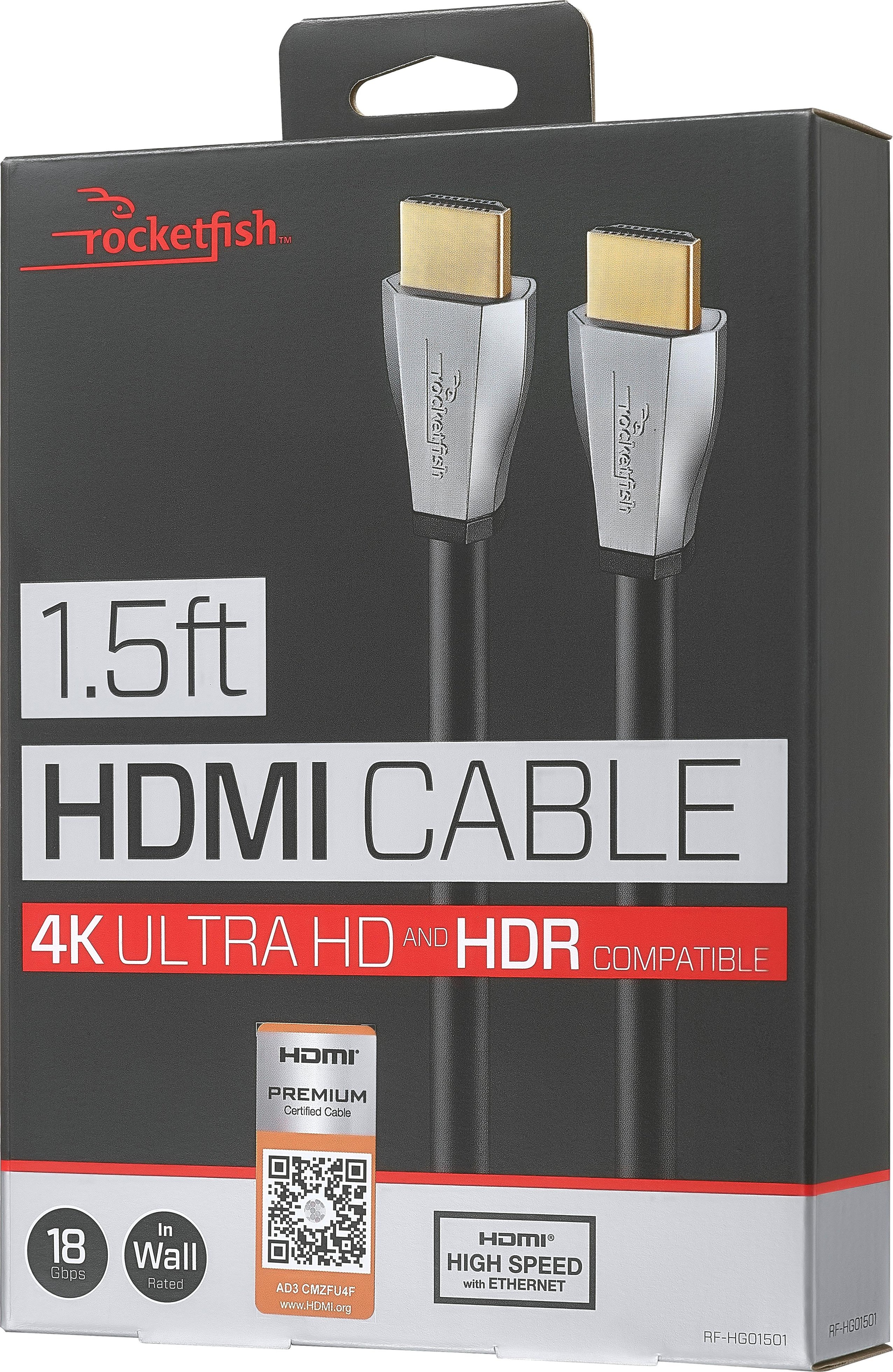 Rocketfish™ 2' 8K Ultra High Speed HDMI® 2.1 Certified Cable Black  RF-HG02N19 - Best Buy