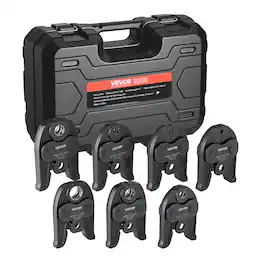 VEVOR - 7PCS Pressing Jaws 1/4" to 1-1/8" for RLS Copper Pipes, Compatible with Standard Press Tools, Suitable for High Pressure - Black
