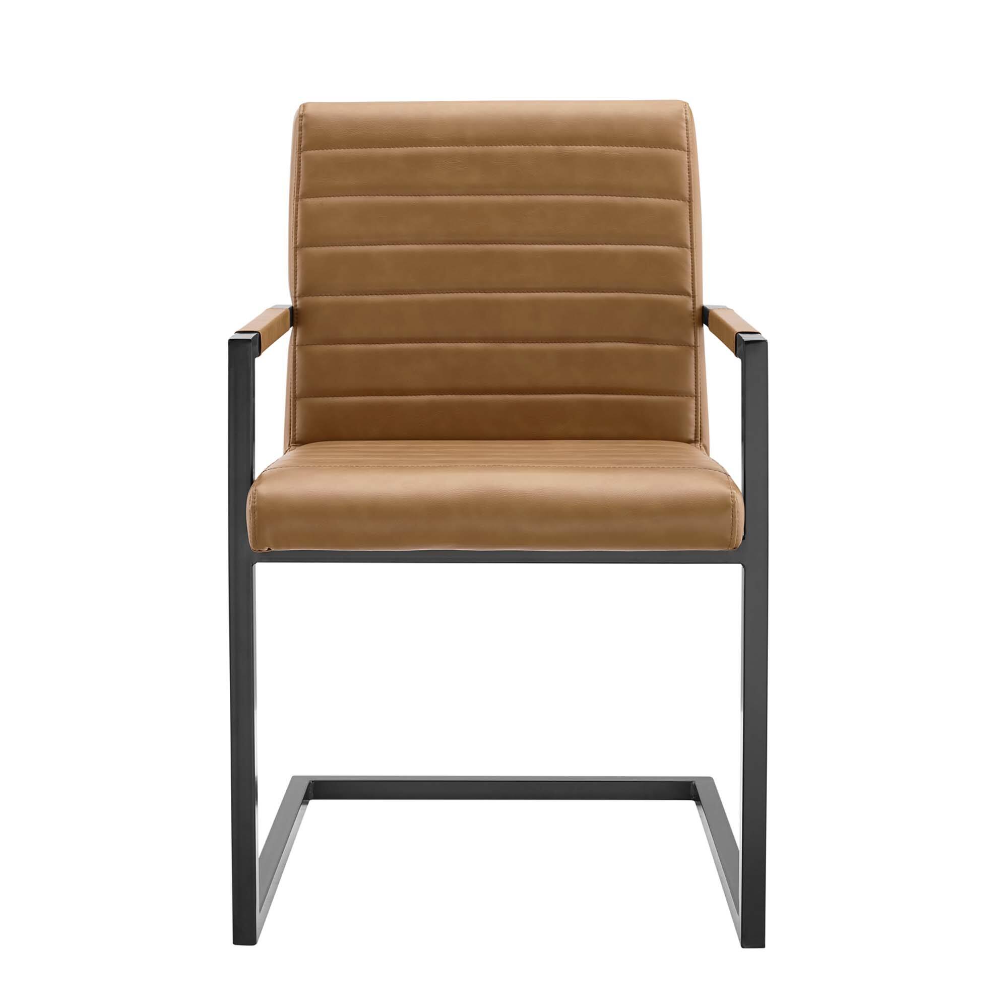 Alt View 4. Modway - Savoy Vegan Leather Dining Chairs Set of 2 by Modway - Tan.