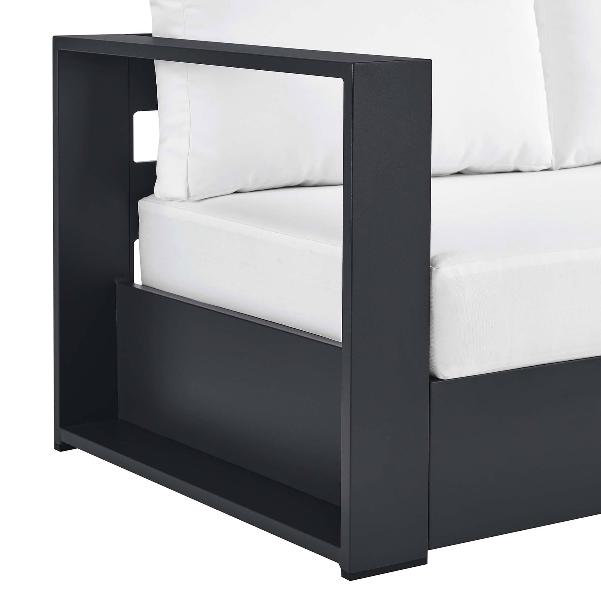 Alt View 5. Modway - Tahoe Outdoor Patio Powder-Coated Aluminum Modular Left-Facing Loveseat by Modway - Gray White.