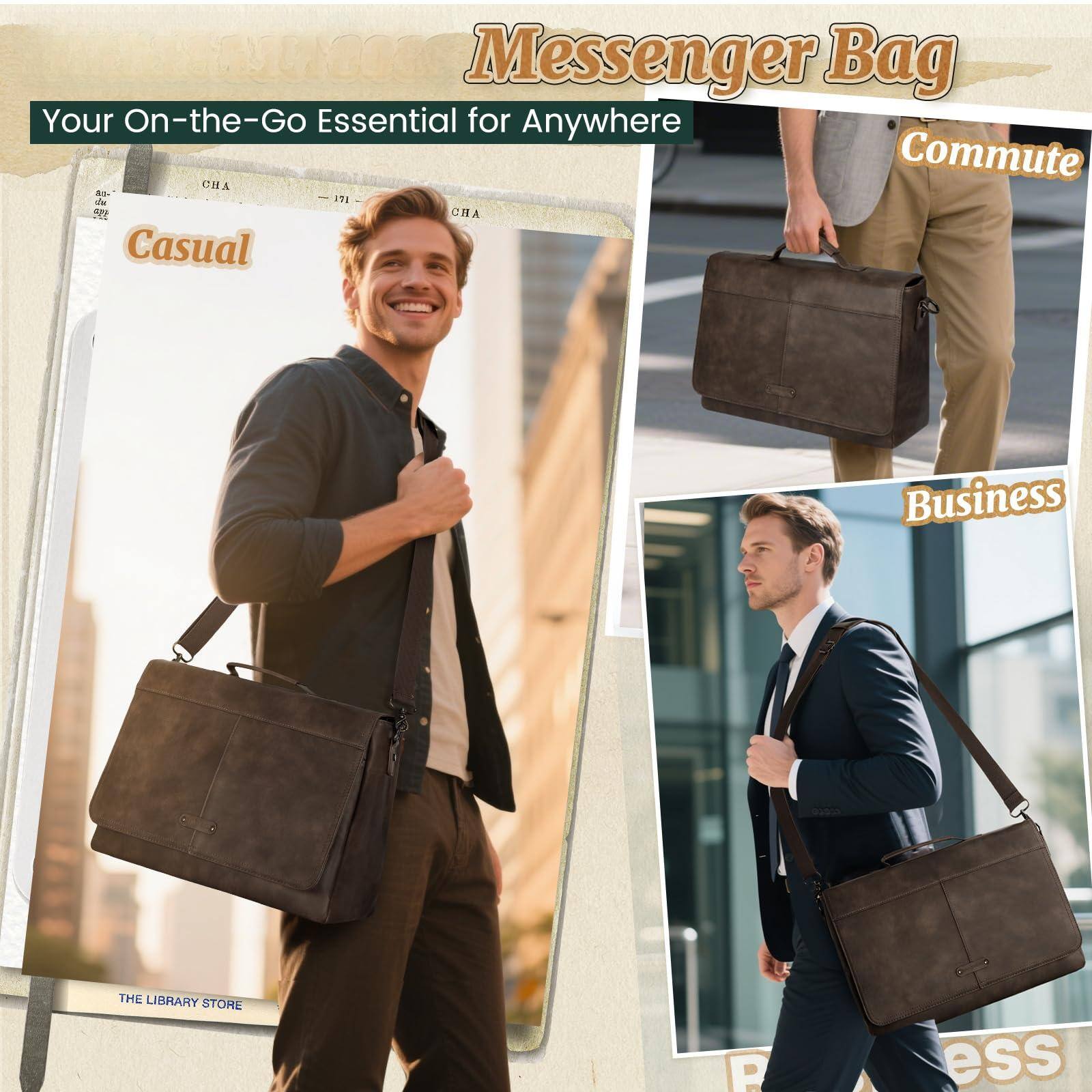 Messenger Bag  
Your On-the-Go Essential for Anywhere  

Casual  
Commute  
Business  

THE LIBRARY STORE