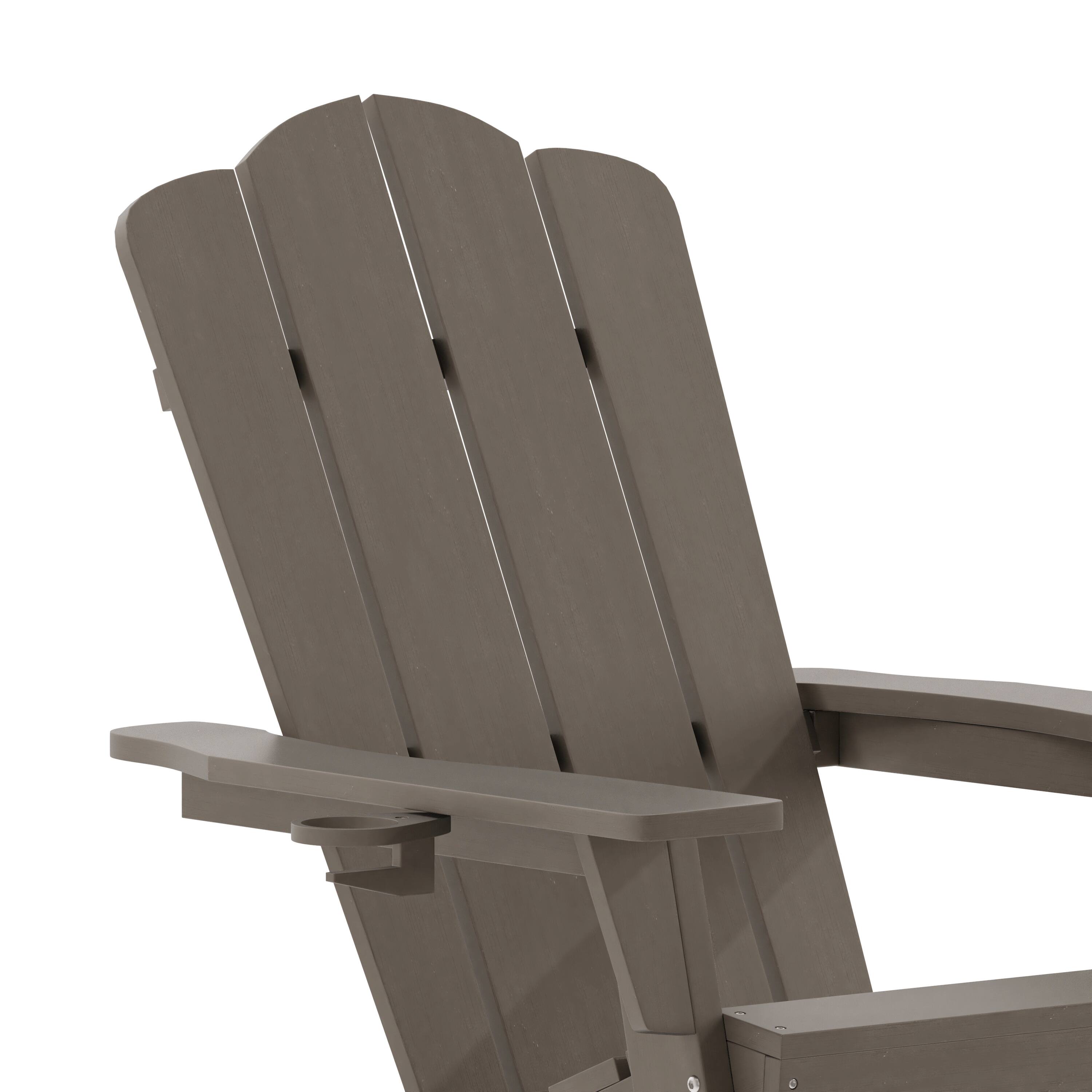 Alt View 9. Emma + Oliver - Tiverton Adirondack Rocking Chair with Cup Holder, Weather Resistant HDPE Adirondack Rocking Chair - Brown.