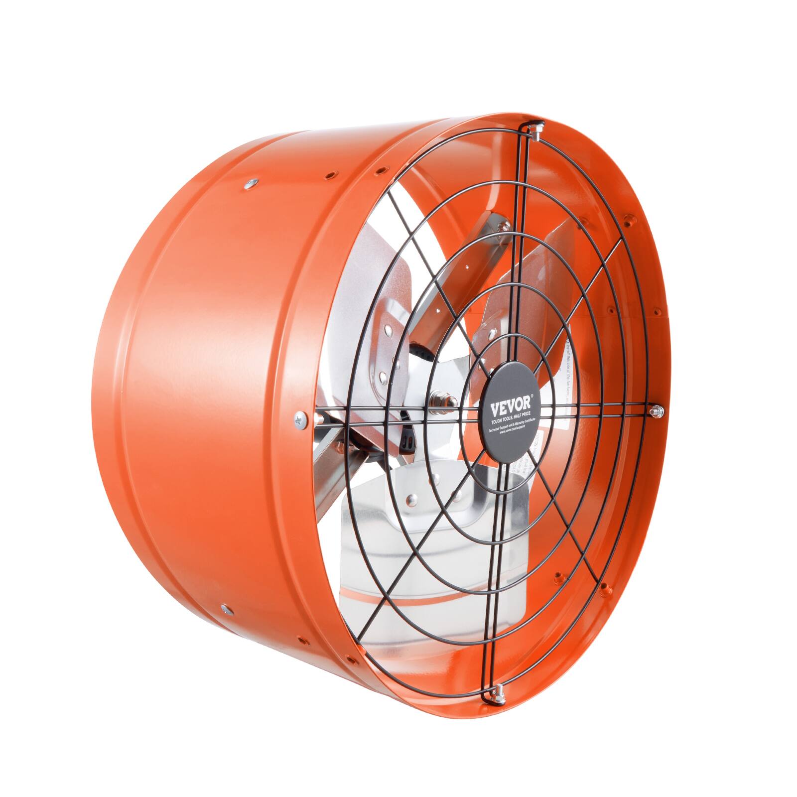 Alt View 5. VEVOR - Gable Mount Fan, 15 Inch Attic Exhaust Fan with Adjustable Thermostat & Outer Mesh, 1650 CFM House Ventilator - Vibrant Orange.