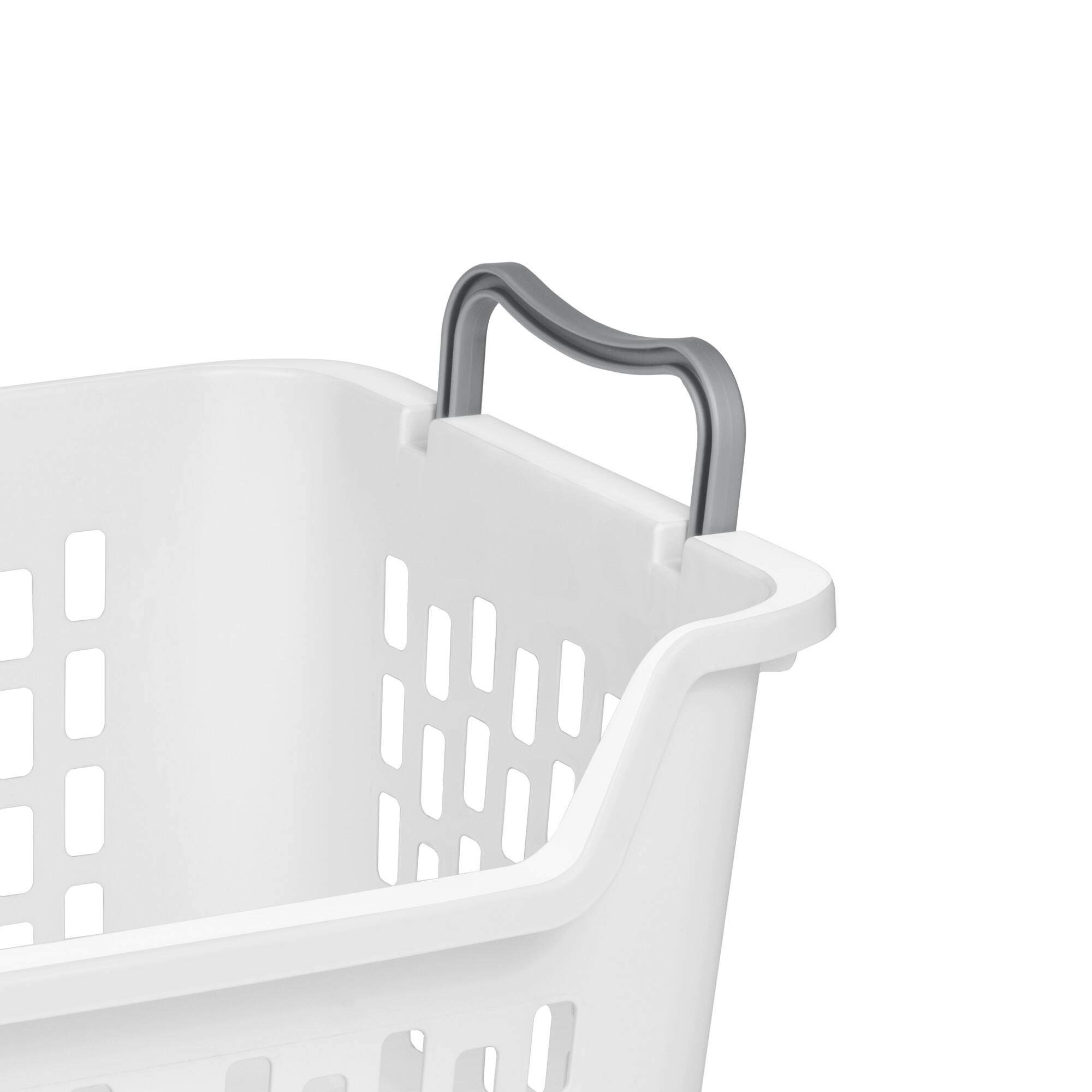 Alt View 7. Sterilite - Sterilite Stacking Laundry Basket, 2 Bushel Hamper with Handles, White, 12 Pack - White.