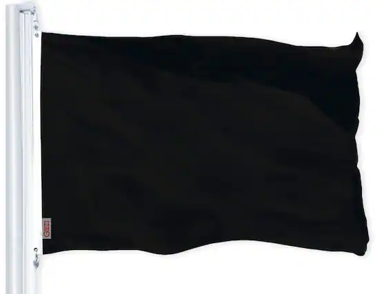 Front. G128 - Polyester Flag 2.5 x 4 ft 150D Indoor Outdoor Brass Grommets - Black.