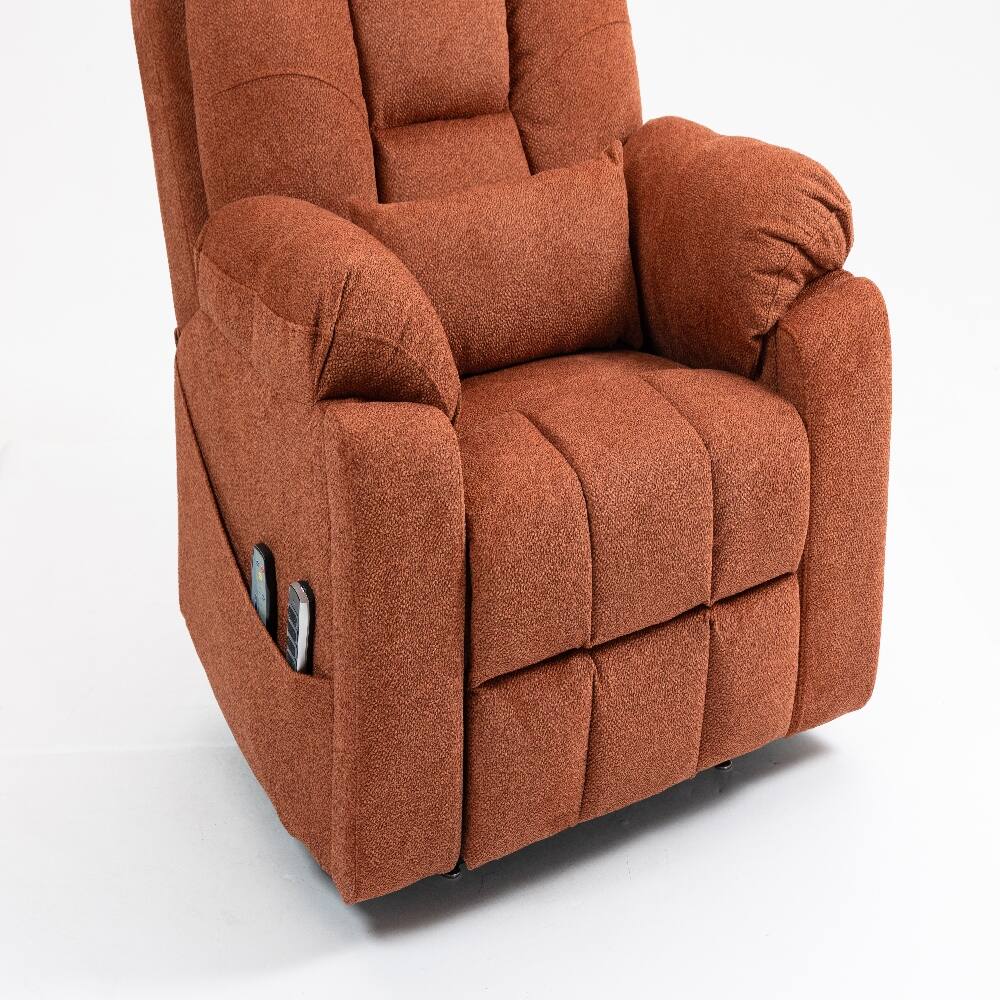 Alt View 9. Ropilly - Ropilly electric lift chair for elderly, 180 degree lay flat recliner, rose velvet massage chair with heat - Rose.