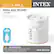 A Quick Fill 3 Intex Mini Air Pump USB150 with a pressure of 0.43 psi and a flow rate of 150 L/min. The pump is powered by USB and is intended for use by adults only. The packaging warns of reproductive harm and provides a link to the California Prop 65 website for more information.