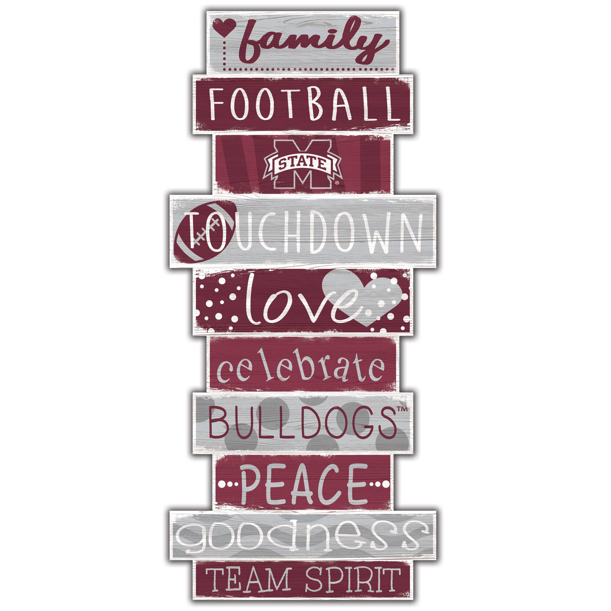 Mississippi State Bulldogs 5'' x 24'' Celebrations Stack Sign