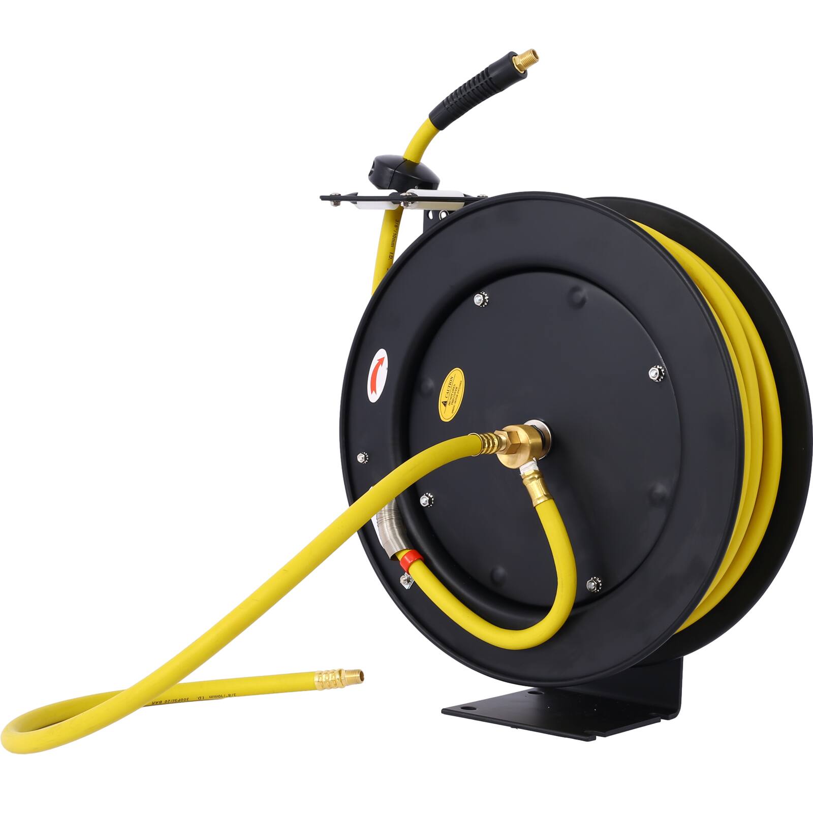 Alt View 2. LOVMOR - 3 8 in x 50 Foot Retractable SBR Rubber Air Hose Reel Industrial Steel Single Arm.