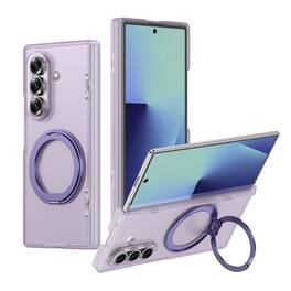 Dteck - Magnetic Case for Samsung Galaxy Z Fold8 Ultra, Slim Matte PC Back Cover with Kickstand, Hinge Protection,No Front Frame - Mattepurple