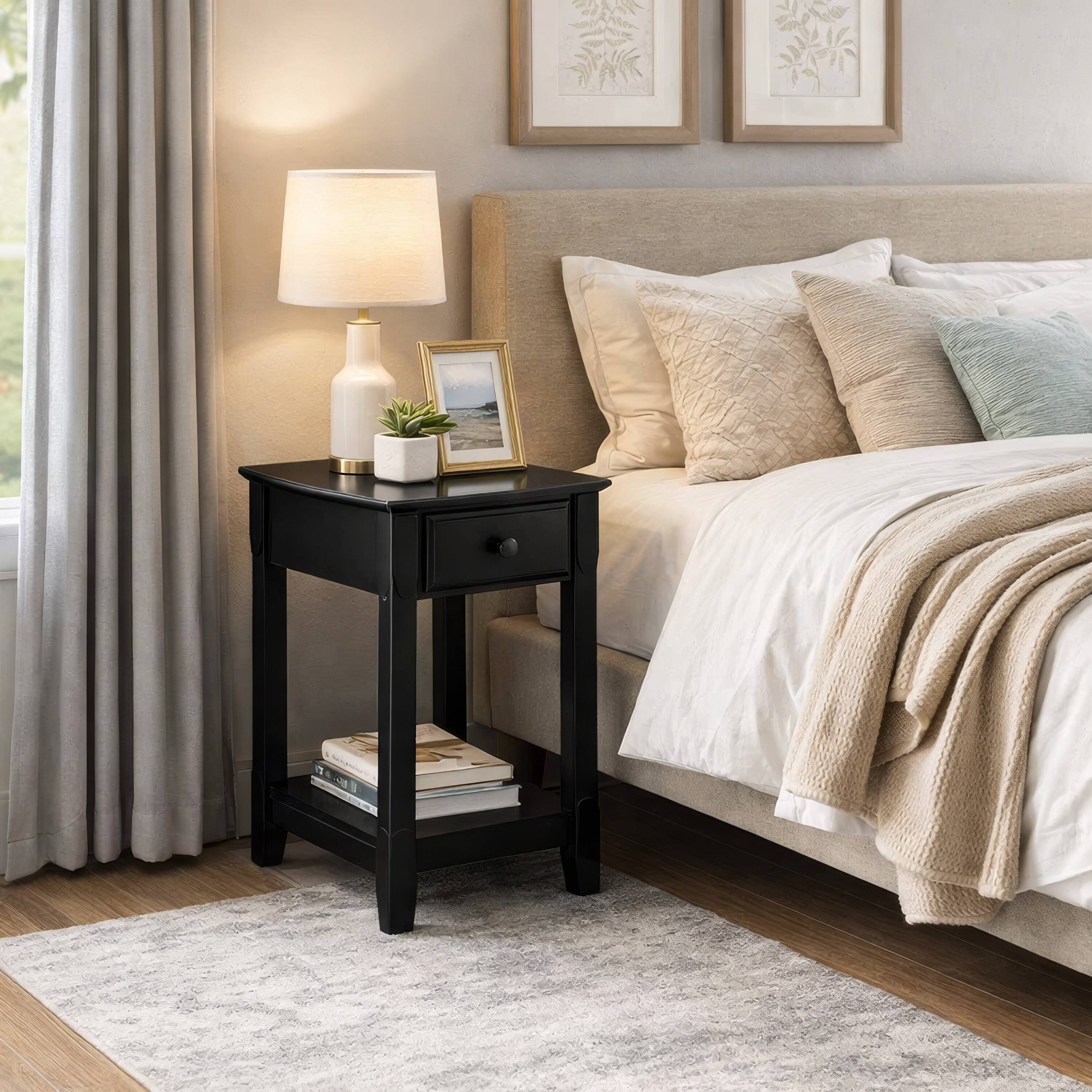 Alt View 8. Manhattan Lane - Accent Table with 1 Drawer and Bottom Shelf - Black.
