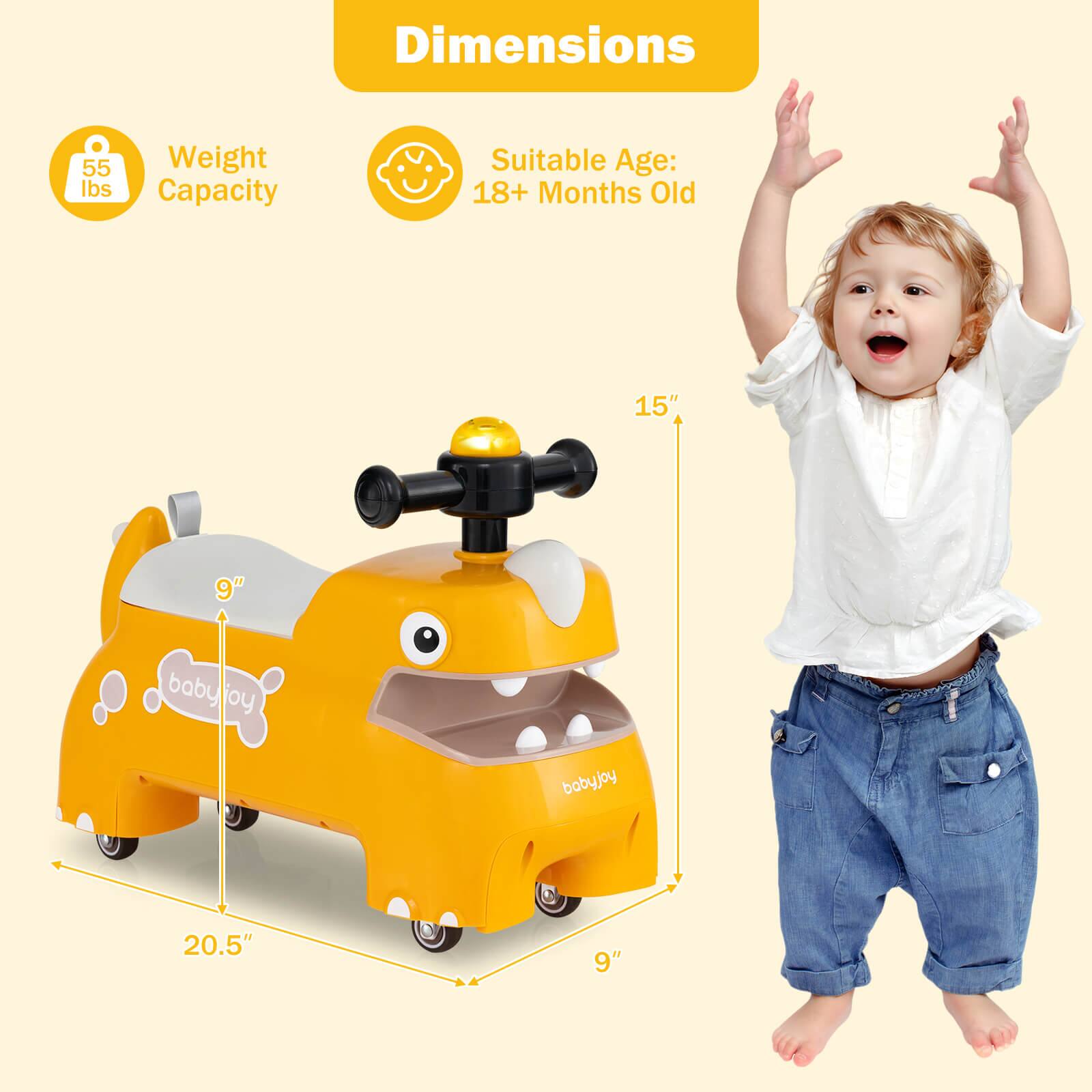Dimensions  
Weight Capacity: 55 lbs  
Suitable Age: 18+ Months Old  

15"  
20.5"  
9"  
9"