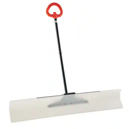 Front. Mirfee - 48in Heavy-Duty Snow Pusher, Plastic Snow Plow Shovel with Ergonomic Grip for Driveway.