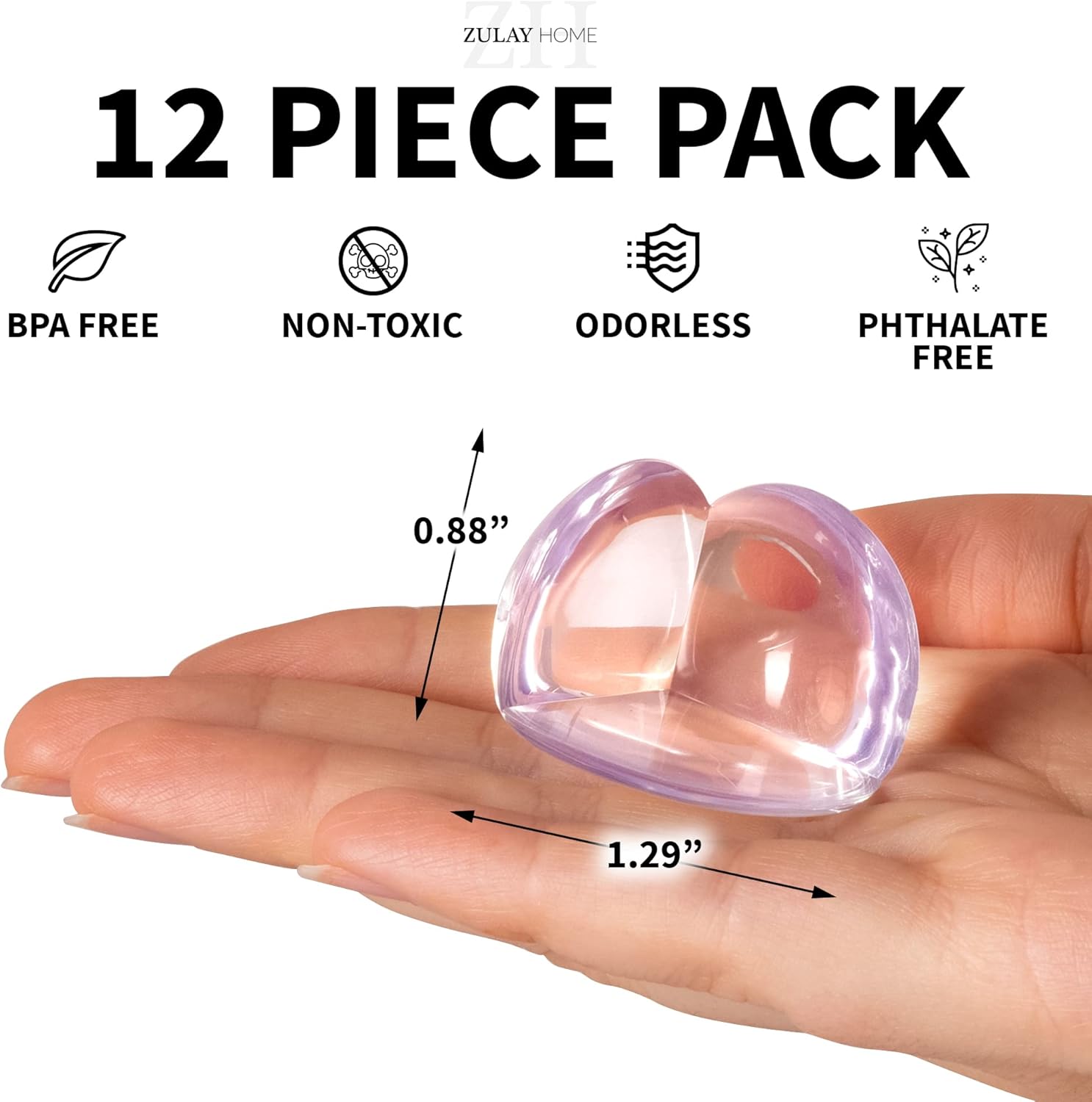 ZULAY HOME 12 PIECE PACK BPA FREE NON-TOXIC ODORLESS PHTHALATE FREE 0.88" 1.29"