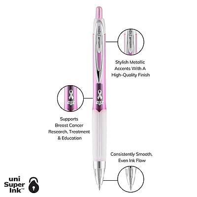 Signo Stylish Metallic Accents With A High-Quality Finish  
207 20z  
Supports Breast Cancer Research, Treatment & Education  
Consistently Smooth, Even Ink Flow  
uni Super Ink