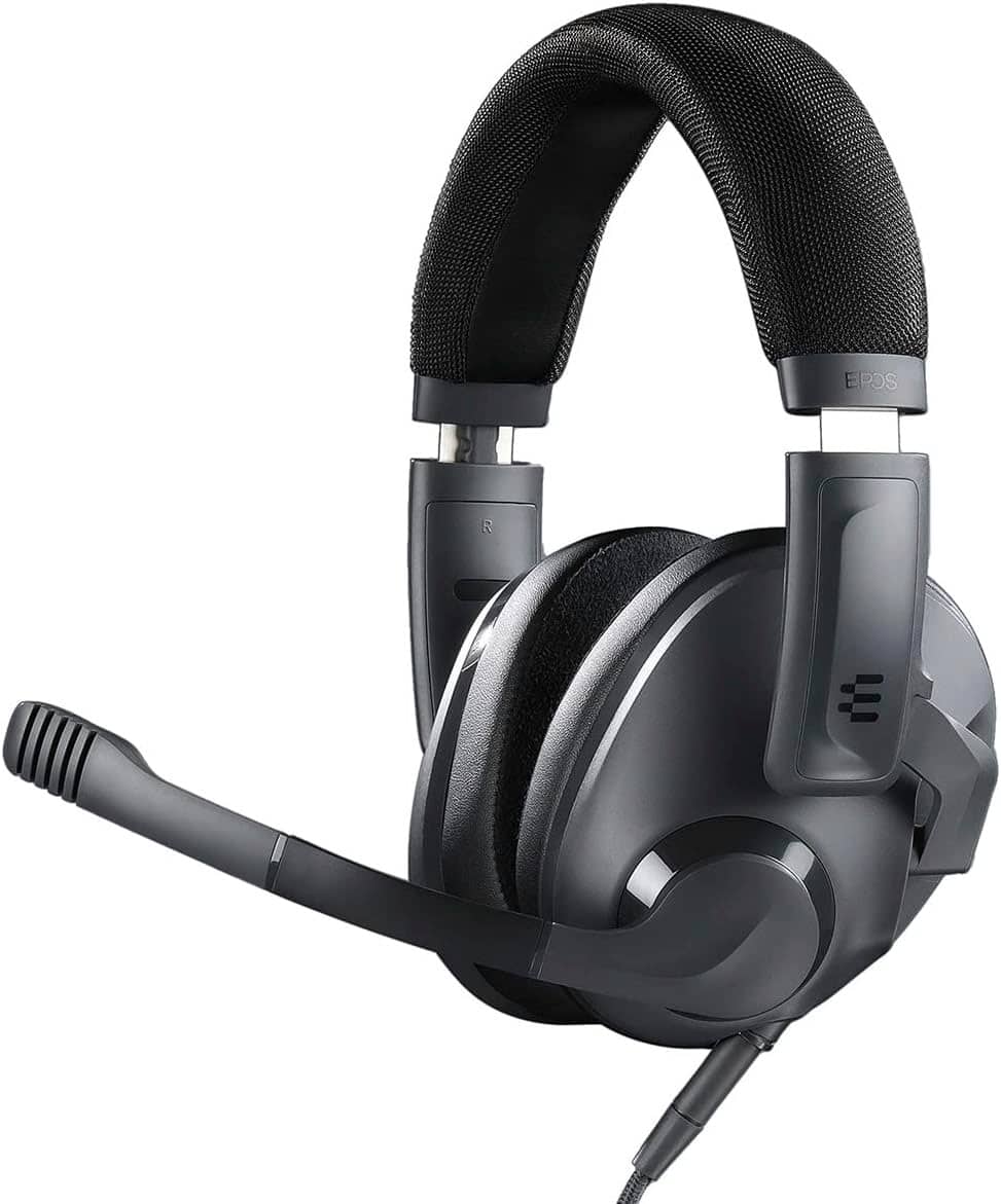 Front. DROP - DROP+ EPOS H3X Wired Gaming Headset for PC, Mac, PS5, PS4, Xbox, Switch, and Mobile - Black.