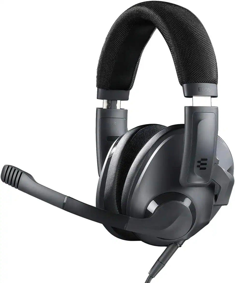 Front. DROP - DROP+ EPOS H3X Wired Gaming Headset for PC, Mac, PS5, PS4, Xbox, Switch, and Mobile - Black.