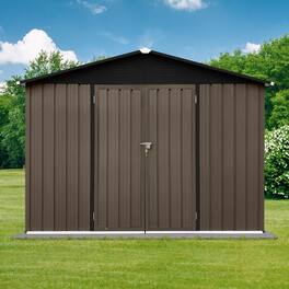 Mondawe - 8ftx6ft Outdoor Storage Sheds with Lockable Door - Brown