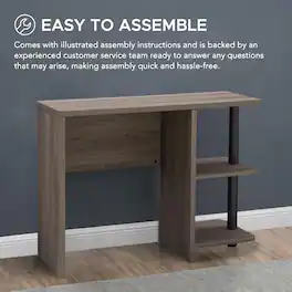 SUNJOY - 39" Farmhouse Design Computer Desk - Brown