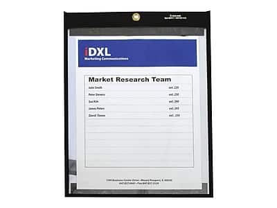 C-line - Magnetic Stitched Job Ticket Holder, 9" x 12", 25/Pack - Clear with Black Seam