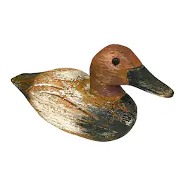 Things2Die4 - Rustic Hand-Carved Wooden Duck Decoy 9.5" Vintage Folk Art Mallard Statue Decor - Brown