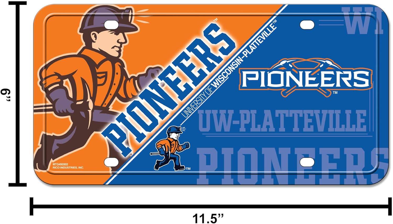 6" | TM PIONEERS OF WISCONSIN-PLATTEVILLE PIONEERS TM UNIVERSITY OF WISCONSIN-PLATTEVILLE MTG450302 RICO INDUSTRIES, INC. TM PIONEERS 11.5"