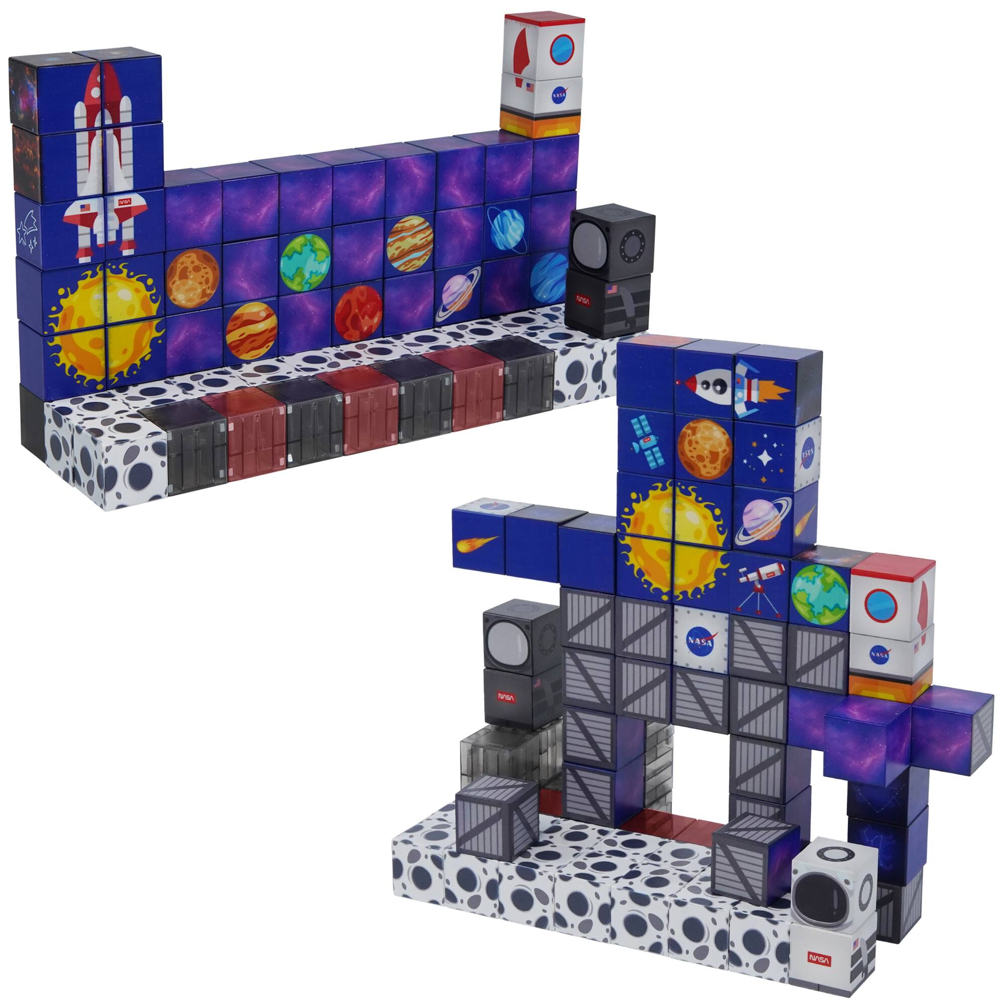 Angle. USA Toyz - Blocchi Space Squad Magnetic Block Set 84 units - Multicolor.