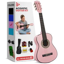 Pyle - 30-Inch Beginner Acoustic Guitar Kit, 6-String Classical Style Travel Guitar for Kids & Adults - Light Blue